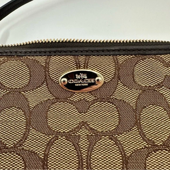 Coach Signature C Print Wristlet Wallet – Brown with Gold Detailing (New) - Picture 5 of 7